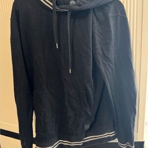 American Eagle Outfitters Black and White Sweatshirt with Striped Trim